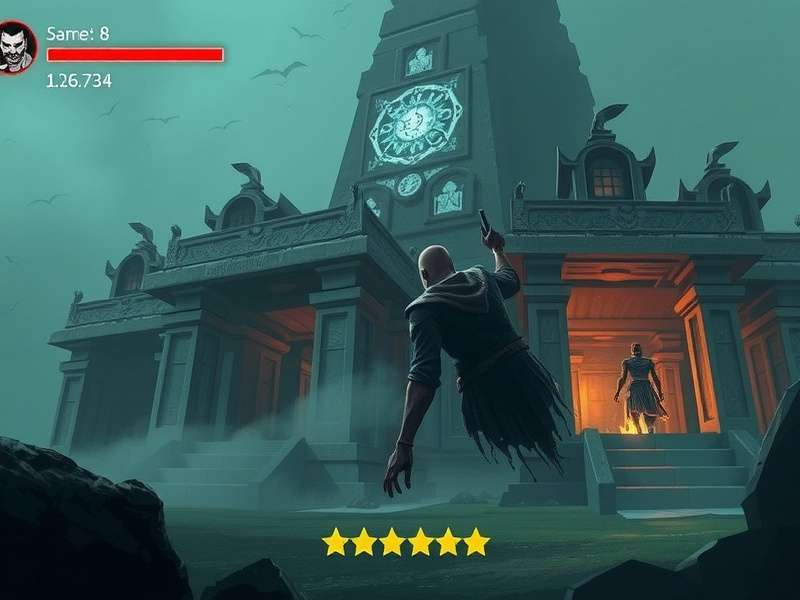 Haunted Shrine Expedition gameplay screenshot showing temple exploration